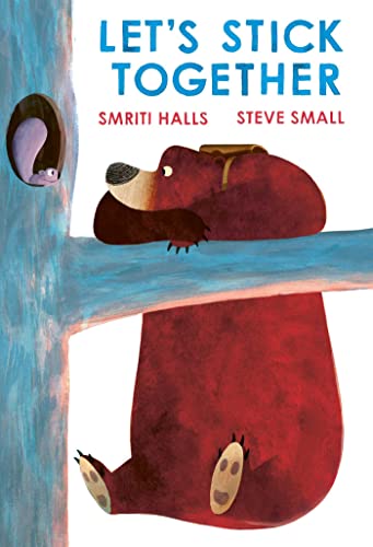 Bear and sloth clinging to a branch, book cover illustration.
