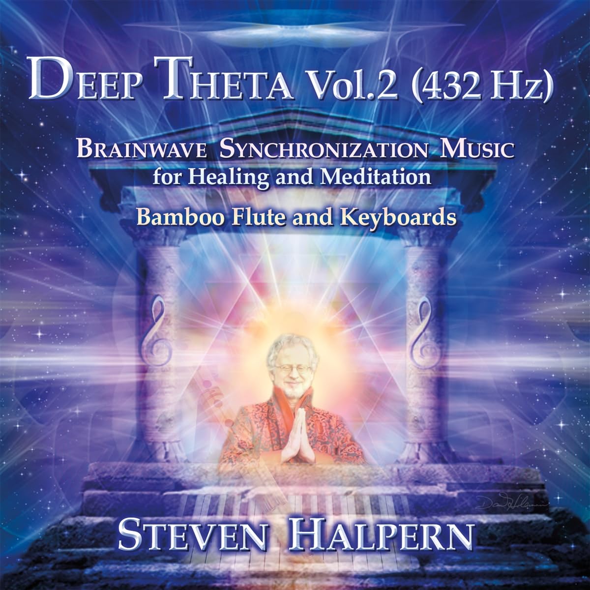 CD cover for Steven Halpern’s “Deep Theta Vol. 2” with a meditative image.