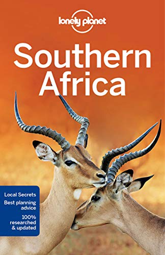 Lonely Planet Southern Africa travel guide cover featuring two impalas against an orange background.