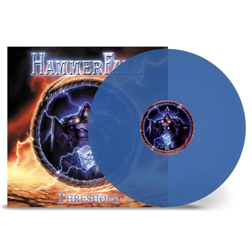 Hammerfall "Threshold" vinyl record, blue color, with fantasy album art.
