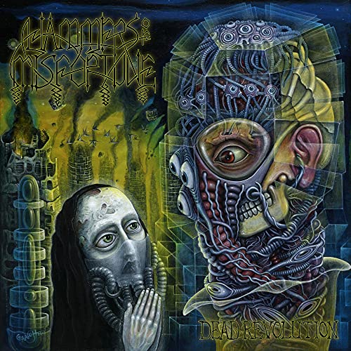 CD cover art: surreal, distorted faces amidst a decaying cityscape.