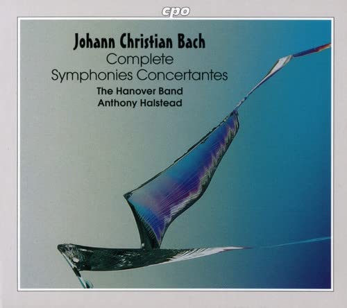 CD cover for Johann Christian Bach’s Symphonies Concertantes, featuring abstract art.