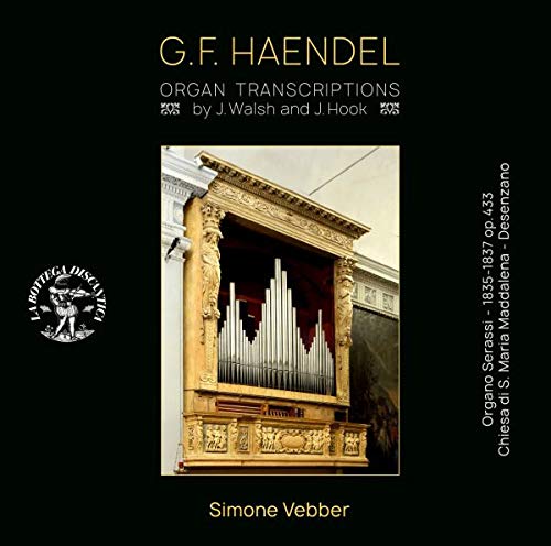 CD cover: Baroque organ pipes with text "G.F. Haendel Organ Transcriptions".