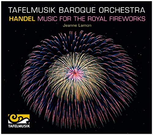 CD cover: fireworks display with text “Handel: Music for the Royal Fireworks”.