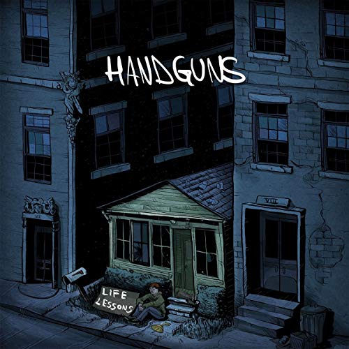CD cover art: sketched buildings, a small house, and a seated figure.