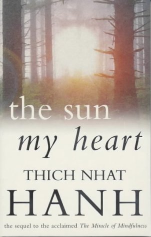 Book cover with forest scene, bright sun, and title “The Sun, My Heart”.