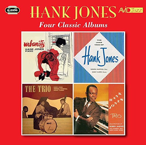 CD cover for Hank Jones’ “Four Classic Albums” featuring jazz musicians.