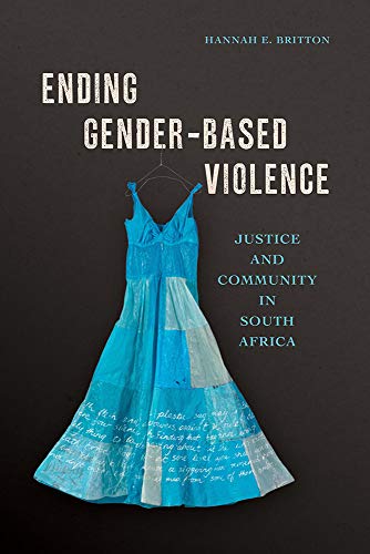Book cover: blue dress with text “Ending Gender-Based Violence: Justice and Community.”