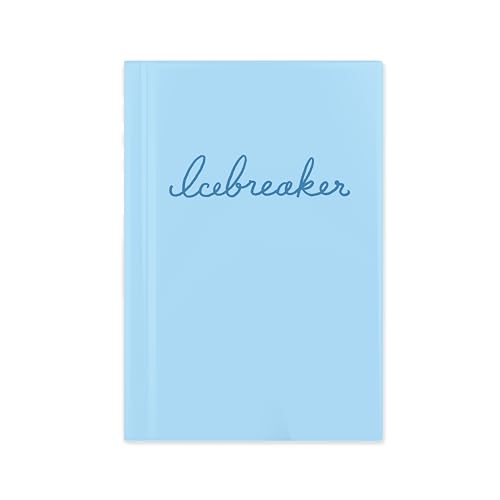 Light blue book cover with the word Icebreaker written in dark blue cursive script.