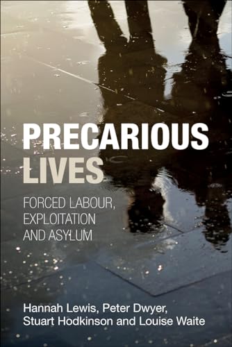 Book cover: "Precarious Lives" with a reflection in a puddle.