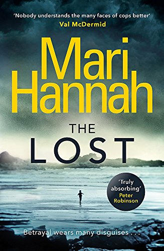 Book cover for The Lost by Mari Hannah featuring a lone figure on a beach.
