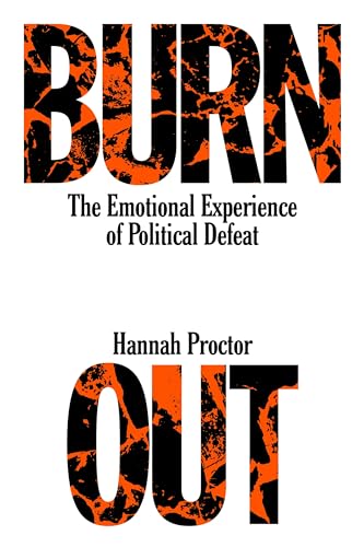 Book cover with large black and orange textured letters spelling Burnout and author name.