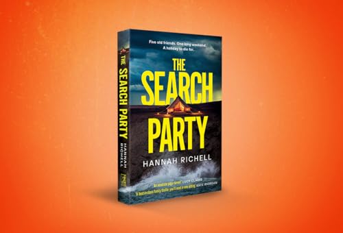 Book cover for The Search Party by Hannah Richell featuring a glowing tent.