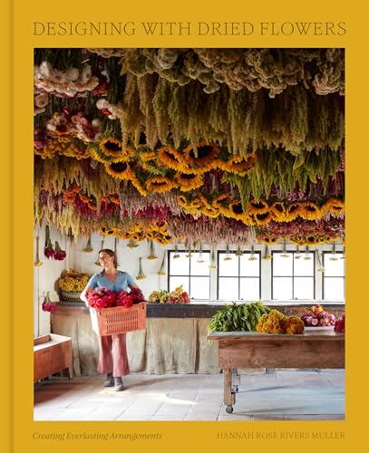 Book cover with a woman holding dried flowers in a workshop.