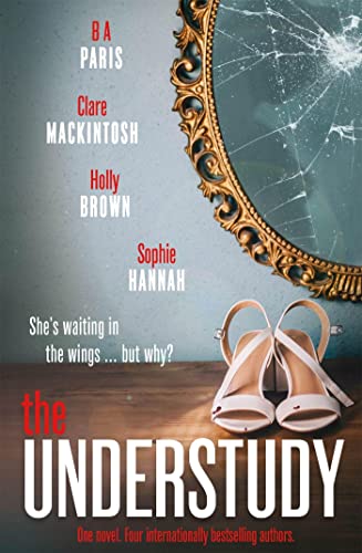 Book cover featuring a pair of white heels and a cracked ornate gold mirror.