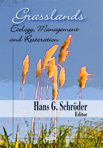 Book cover for "Grasslands" with illustrated grasses and author name.