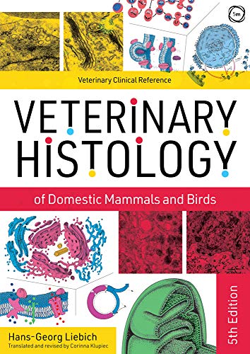 Textbook cover: "Veterinary Histology" with microscopic images of cells and tissues.