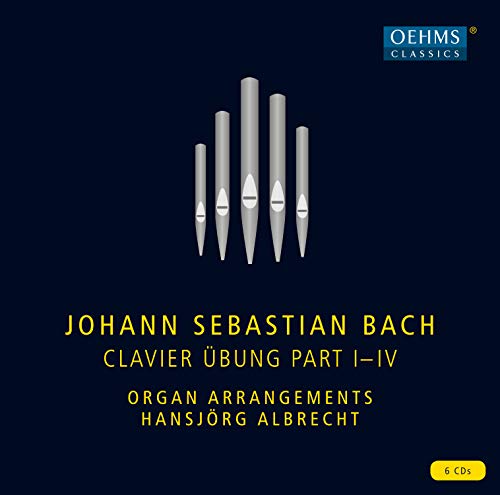 CD cover for Bach’s Clavier Übung, featuring organ pipes and text.