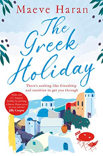 Book cover: "The Greek Holiday" with a whitewashed village scene.