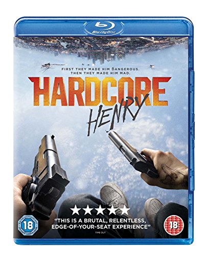 Hardcore Henry" Blu-ray cover with guns pointed towards the viewer.