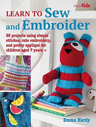 Book cover featuring a knitted bear and sewing/embroidery projects.