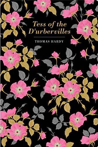 Book cover with pink flowers and gold text on a black background.