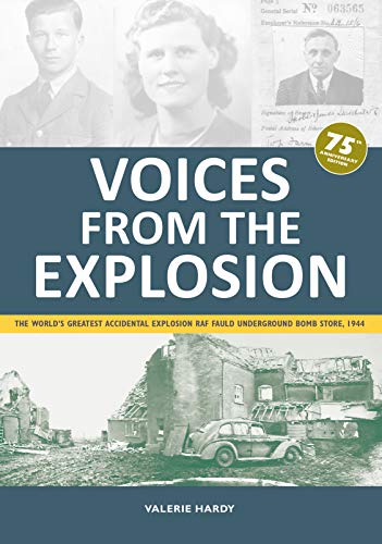 Book cover: "Voices from the Explosion" with portraits and bomb damage.