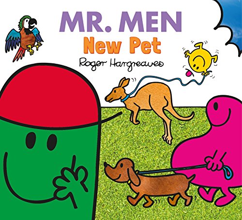 Book cover: Mr. Men with a kangaroo, parrot, and dachshund.