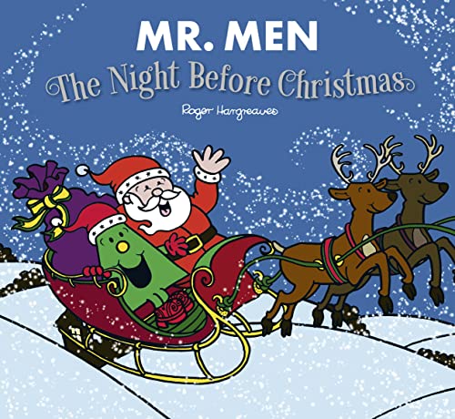 Mr. Men book cover featuring Santa and Little Green Man in a sleigh.