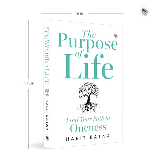 Book cover titled The Purpose of Life with a tree illustration and author Harit Ratna.