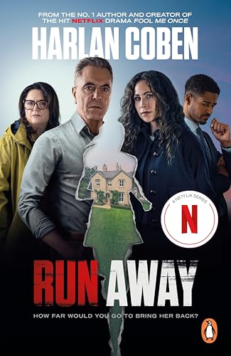 Book cover for "Run Away" featuring four people and a house silhouette.