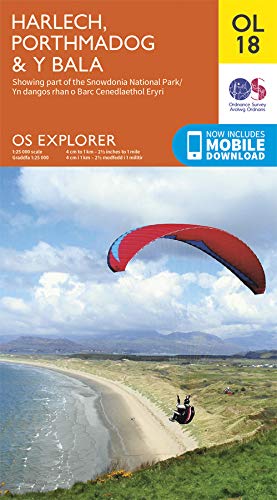 Ordnance Survey map cover featuring a paraglider over Welsh coastline.