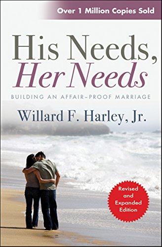 Book cover: couple embracing on a beach, title “His Needs, Her Needs.”