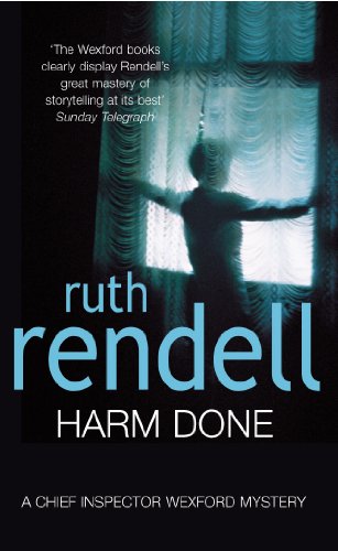 Book cover: "Harm Done" by Ruth Rendell, with a shadowy figure at a window.