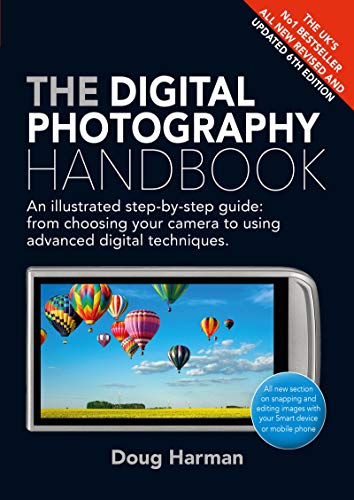 Book cover: "The Digital Photography Handbook" with hot air balloon image.