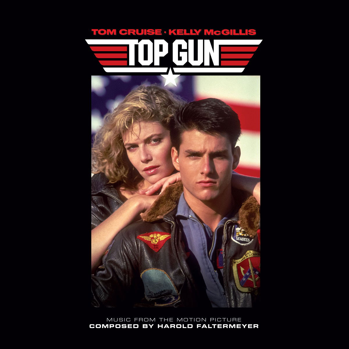 Top Gun movie poster featuring Tom Cruise and Kelly McGillis.