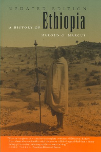 Book cover: "A History of Ethiopia" with a sepia-toned landscape image.