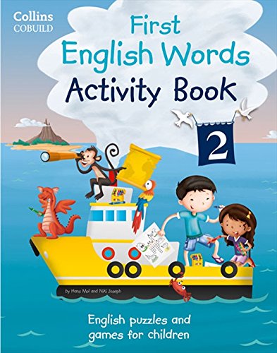 "Children's activity book cover featuring cartoon children on a boat with a dragon."
