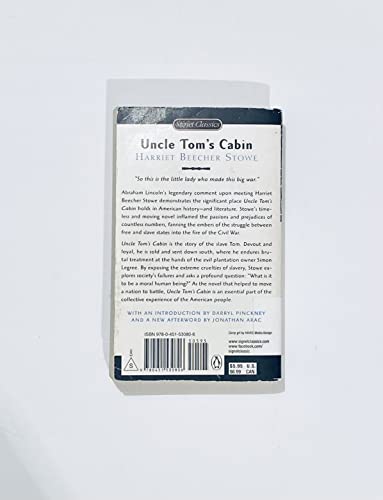 Book cover of "Uncle Tom's Cabin" by Harriet Beecher Stowe, dark background.