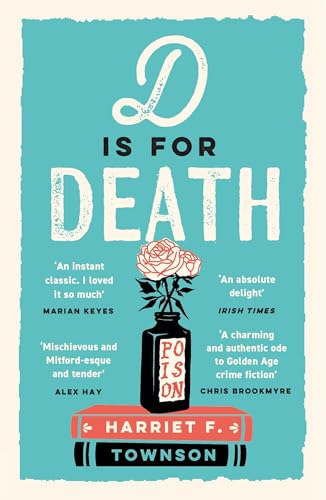 Book cover: teal background, large white "D is for Death" and a poison bottle.