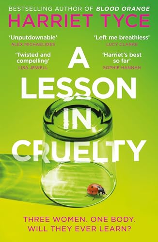 Book cover with a ladybug trapped under a glass on a bright green background.