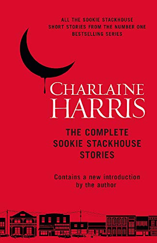 Red book cover with crescent moon and author name, Charalaine Harris.