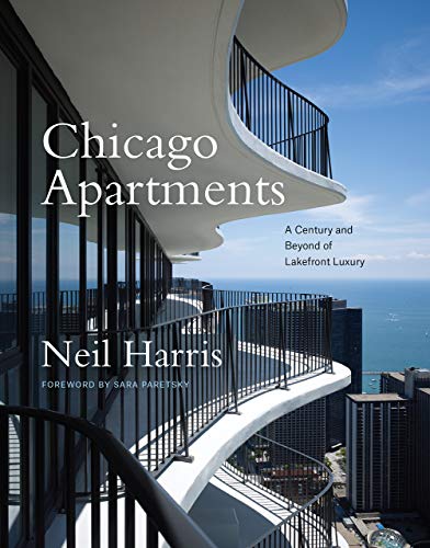 Book cover featuring a curved balcony overlooking Lake Michigan and city skyline.