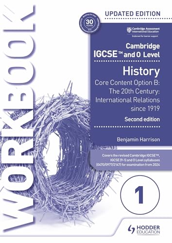 History workbook cover with barbed wire and text about 20th-century relations.