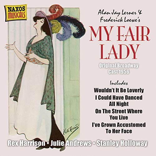 CD cover for “My Fair Lady” musical, featuring Julie Andrews in costume.