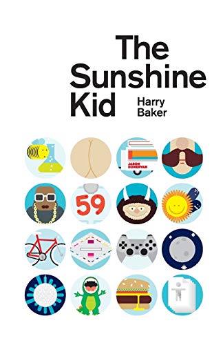 Book cover titled The Sunshine Kid by Harry Baker featuring a grid of icons.
