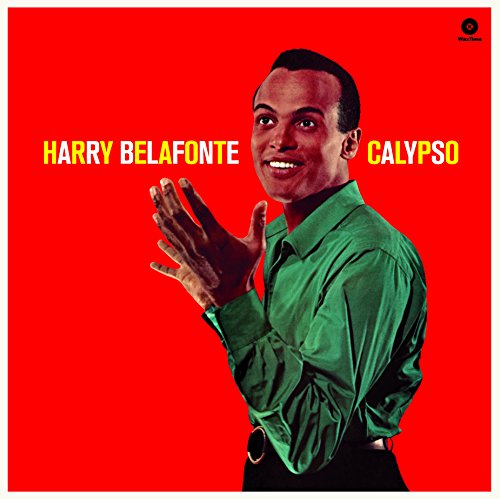Harry Belafonte’s “Calypso” vinyl album cover, red background, portrait.