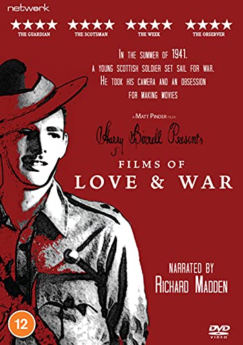 DVD cover for “Harry Birrell Presents: Films Of Love And War” featuring a soldier.