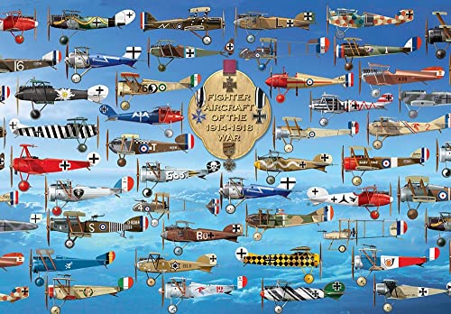 1000-piece jigsaw puzzle depicting numerous World War I fighter aircraft in flight.