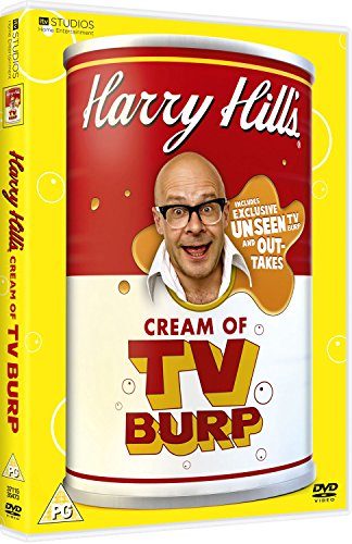 DVD cover featuring Harry Hill’s face on a cream of TV “can.”